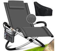 KESSER® Lettino Relax Sdraio + Coperchio | Lettino da Giardino | Sedia da Giardino | Sedia Pieghevole | Lettino a Dondolo | Sedia a Dondolo | Seduta reclinabile ergonomica, Antracite