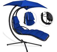 KESSER® Lettino Sospeso con Tettuccio Parasole, Sdraio Sospesa, da Sole e Relax, Oscillante, Amaca, Capacità Fino a 120 kg, a Dondolo