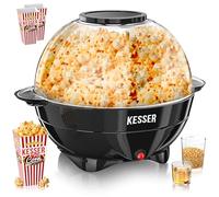 KESSER® Macchina Popcorn 800W | Popcorn Maker 5,5l con coperchio con rivestimento antiaderente e ciotola di servizio | incl. superficie di riscaldamento rimovibile e tazza per popcorn