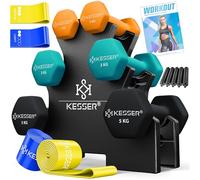 Kesser® Manubri in neoprene, 12-18 kg, supporto, stoccaggio, esercizi