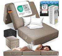 KESSER® Materasso pieghevole 90x200x15 cm, per ospiti, a 3 scomparti, gommapiuma 25 kg/m³, extra spesso, traspirante, lavabile, fodera rimovibile, con borsa