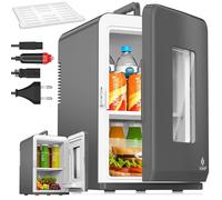 KESSER Mini frigorifero 2 in 1, 15 litri, funzione di raffreddamento e riscaldamento, portatile AC DC 220 - 240 V/12 V, presa e accendisigari, mini scatola termica per auto, ufficio, camera, campeggio