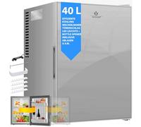 KESSER® Minifrigo, Capacità minibar 40 litri, Silenzioso 22db, Camera da letto, Cerniera porta frontale in vetro, circa 4°-16°C Altezza 57cm, Illuminazione interna, Argento