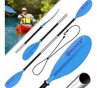 KESSER® Paddle Doppia pagaia - 4 Pezzi per Canoa Kayak SUP Stand-Up Paddling Board Poggiapiedi in Alluminio, 228 cm, Super Leggera per gommoni, Stand Up Paddle, Kayak, Surf, Barca