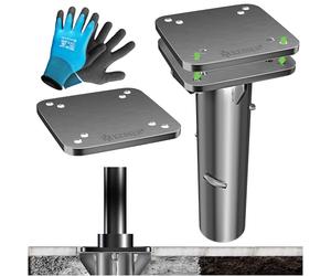 KESSER® Piastra di Base Universale in Metallo per Ombrelloni a Semaforo e a Manovella - Ancoraggio a Terra | 16 x 16 cm, In uanti