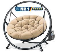 KESSER® Poltrona sospesa Bali con telaio, fino a 150 kg, per interni ed esterni, con cuscino e tasca laterale, struttura in acciaio e imbottitura in schiuma