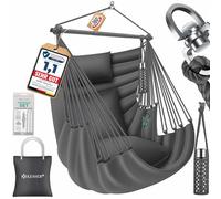 KESSER® Poltrona sospesa Haiti, portata 150 kg, girevole a 360°, altalena per interni ed esterni, resistente ai raggi UV e all'acqua, facile da pulire, con 2 cuscini