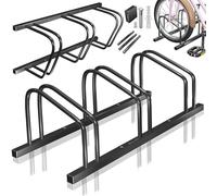 KESSER® Rastrelliere per Bicicletta con targhetta di parcheggio, Supporto Multiplo con Distanza di 37 cm, per Pneumatici di Larghezza 30-65 mm, Supporto per Bicicletta, 3 Biciclette - Nero