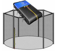 KESSER® Rete di sicurezza sostitutiva per trampolino Rete per trampolino resistente ai raggi UV protezione per trampolino Ø 244cm | Porta d'ingresso con zip, 244cm (6 Barre)