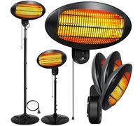 KESSER® Riscaldamento radiante 2000 Watt, infrarossi, da terra, terrazza, radiante, regolabile in altezza,