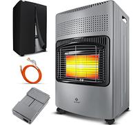 KESSER Riscaldatore a Gas 4200 W Con Regolatore di Pressione, Tubo, Bruciatore a Infrarossi Ceramica Per Bottiglie di Butano, Grigio Scuro