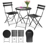 KESSER® Set da bistrot 3 pezzi con 2 sedie pieghevoli, set da balcone, mobili da balcone, mobili pieghevoli, set da giardino, mobili da giardino, tavolo da giardino bistrot in metallo in opertura