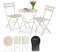KESSER® Set da bistrot 3 pezzi con 2 sedie pieghevoli, set da balcone, mobili da balcone, mobili pieghevoli, set da giardino, mobili da giardino, tavolo da giardino bistrot in metallo in opertura