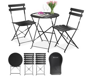 KESSER® Set da bistrot 3 pezzi con 2 sedie pieghevoli, set da balcone, mobili da balcone, mobili pieghevoli, set da giardino, mobili da giardino, tavolo da giardino bistrot in metallo in opertura
