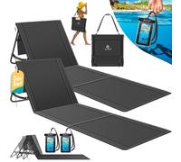 KESSER® Set di 2 materassini da spiaggia pieghevoli con schienale regolabile, tracolla e borsa, portata massima 130 kg - Lettino prendisole per spiaggia, giardino e terrazza
