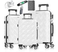 KESSER® Set di valigie da viaggio 3 pezzi ABS serratura a combinazione bilancia portafoglio ruote 360°