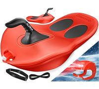 KESSER® Slittino Bob Snowbob Alpina con luce a LED con corda di trazione, slittino per bambini, slittino in plastica, stabile per bambini e adulti, sport invernali