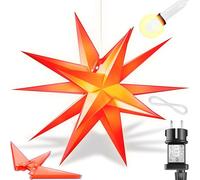 KESSER® Stella Luminosa 3D 100 cm, Stella di Natale a LED con Timer per Interni ed Esterni, Stella dell'Avvento Stella sospesa illuminata + Luce Bianca Calda