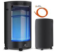 KESSER® Stufa a Gas in Ceramica da 4200 Watt radiante, incl. regolatore di Pressione del Gas, Tubo Flessibile - Riscaldatore a Gas, Generatore di Calore Nero