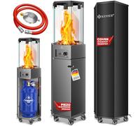 KESSER® Stufa a Gas per Terrazze con Custodia Protettiva, Riscaldamento a Fungo e Piramide, Rotelle per Pavimenti - Uso Esterno