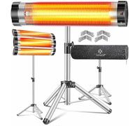 KESSER Stufa a infrarossi, 2500 W, con custodia protettiva, treppiede telescopico regolabile in altezza, fasciatoio, riscaldatore al quarzo a infrarossi