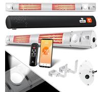 KESSER® - Stufa a infrarossi da 3000 W IR per locali gastronomici, con faretto a LED, da terrazza, dotata di WiFi e telecomando con custodia protettiva, al quarzo
