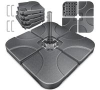 KESSER Supporto per ombrellone, 4 pezzi, peso ombrellone, per ombrellone a croce, 60 litri/80 kg, riempito con acqua o sabbia, con connettore in metallo, supporto per ombrellone in plastica,