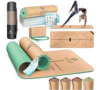 KESSER® Tappetino da Yoga in Sughero Include Borsa con Tracolla da Trasporto e Tappetino da Ginnastica Tappetino da Yoga Tappetino da Fitness in Gomma Naturale Antiscivolo TPE, 183 x 62