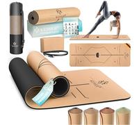 KESSER® Tappetino da Yoga in Sughero Include Borsa con Tracolla da Trasporto e Tappetino da Ginnastica Tappetino da Yoga Tappetino da Fitness in Gomma Naturale Antiscivolo TPE, 183 x 62