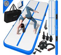 KESSER® Tappeto da palestra, con Borsa di Trasporto e Pompa ad Aria Elettrica, Yoga, Fitness, Tumbling, Ginnastica, Tappeto da allenamento, Gonfiabile, 600x100x10 cm/Blu