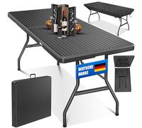 KESSER® Tavolo da buffet Tavolo pieghevole in plastica, 180x75 cm di rattan tavolo da campeggio tavolo per feste tavolo pieghevole tavolo da giardino, terrazza e balcone, Antracite