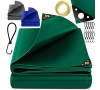 KESSER® Telone Premium con occhielli, 650 g/m² PVC impermeabile e antistrappo + 10 ganci - telone di alta qualità universale per camion, piscina, mobili da giardino - copertura, telone protettivo