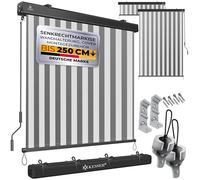 KESSER® Tenda a rullo verticale, 140 x 250 cm, con meccanismo a manovella, per balcone, protezione solare e privacy, protezione solare con manovella, per balcone e terrazza, con kit di montaggio e
