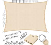 KESSER® Tenda a vela, parasole, paravento | Tessuto HDPE | idrorepellente e antivento, robusto e stabile per ombreggiare il giardino, balcone o il terrazzo, Sabbia, 3x4m
