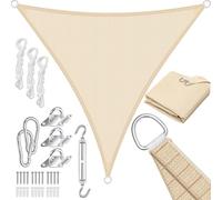 KESSER® Tenda a vela, parasole, paravento | Tessuto HDPE | idrorepellente e antivento, robusto e stabile per ombreggiare il giardino, balcone o il terrazzo, Crema, 5x7x7m