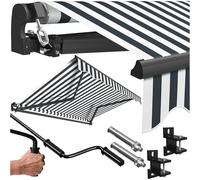 KESSER® Tenda da Sole a Bracci Pieghevoli, Tenda da Sole Pieghevole, Tenda da Sole a Morsetto, Tenda da Sole incl. Supporto a Parete, Tenda da Sole per balconi, Tenda 250 x 200 cm - Bianco/Antracite