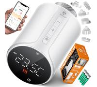 KESSER®Termostato per termosifone WiFi | Controllo Wi-Fi con app Smart Home | Termostato Alexa, Google Assistant 6 valvole radiatore, risparmio energetico