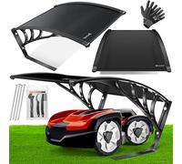 KESSER Tetto da Garage | Coperture | Carport | Rifugio per robot da erba, tosaerba automatico da giardino | Resistente alle intemperie | Nero