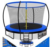KESSER® Trampolino - 366 cm, Trampolino da Giardino per Bambini fino a 150 kg, Set Completo di Rete di Sicurezza, Scaletta, Copri Bordo e Accessori, Blu/Nero