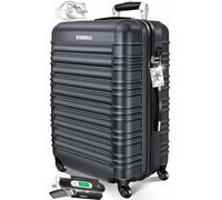 KESSER® Valigia da viaggio, incl, Bilancia per bagagli + Etichetta per bagagli, Trolley, Valigia, Serratura a combinazione, Guscio rigido in ABS, 75cm - 120L / Antracite