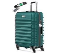 Kesser® Valigia da viaggio rigida con bilancia per bagagli + etichetta per bagagli, trolley con serratura a combinazione, 4 ruote, ABS rigido, manico telescopico, 84L