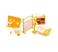kesurpae 112 Set da bagno per casa delle bambole con lavabo e accessori per casa delle bambole che ispirano le avventure di gioco di finzione dei bambini nelle stanze 112 Set da bagno Mobili per
