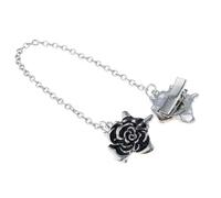kesurpae Accessori antichi da donna, fermagli a bocca d'anatra, elegante chiusura per cardigan, fermagli per colletto con catena a forma di rosa, con ciondolo