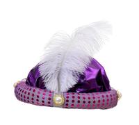 kesurpae Cappello da sultano, cappello da principe arabo, turbante indiano, elegante e facile da indossare, per feste a tema arabo e cosplay, copricapo, viola