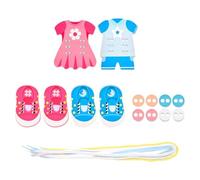 kesurpae Giocattolo per allacciare le scarpe, gioco di allacciatura in legno per bambini, attività di infilatura e sviluppo delle capacità motorie fini, gioco abbottonatura, giocattoli didattici per