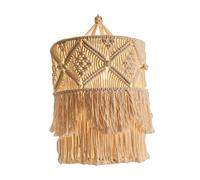 kesurpae Paralume versatile in macramè, Per unico nel suo genere, che crea un domestico caldo e invitante. Il paralume è un'ottima scelta per aggiungere un tocco esotico, Bianco, Altezza 50 cm