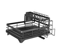 kesurpae Scolapiatti con portabicchieri, focalizzato su soluzioni per cucine organizzate che consentono una gestione efficiente delle acque reflue, taglieri grandi per 2 tazze e portaposate