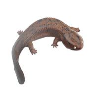 kesurpae Statuetta giocattolo di salamandra per bambini e bambine, simulazione di animali selvatici, età 3+, grigia, marrone, 7.2x6.5x2 cm