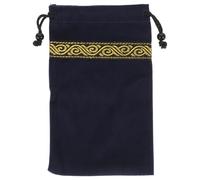 KESYOO Borsa per Naipes in velluto, con coulisse, blu navy | Organizer portatile per rune e conti, design decorativo con motivo delicato, adatto per la lettura