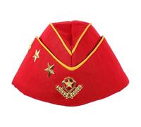 KESYOO Cappello da Barca Russa per Cosplay e Costumi, Cappello da Soldato Russo Rosso Bordo Giallo e Design a Spiga, Cappello Leggero e Traspirante per Feste e Spettacoli di Danza